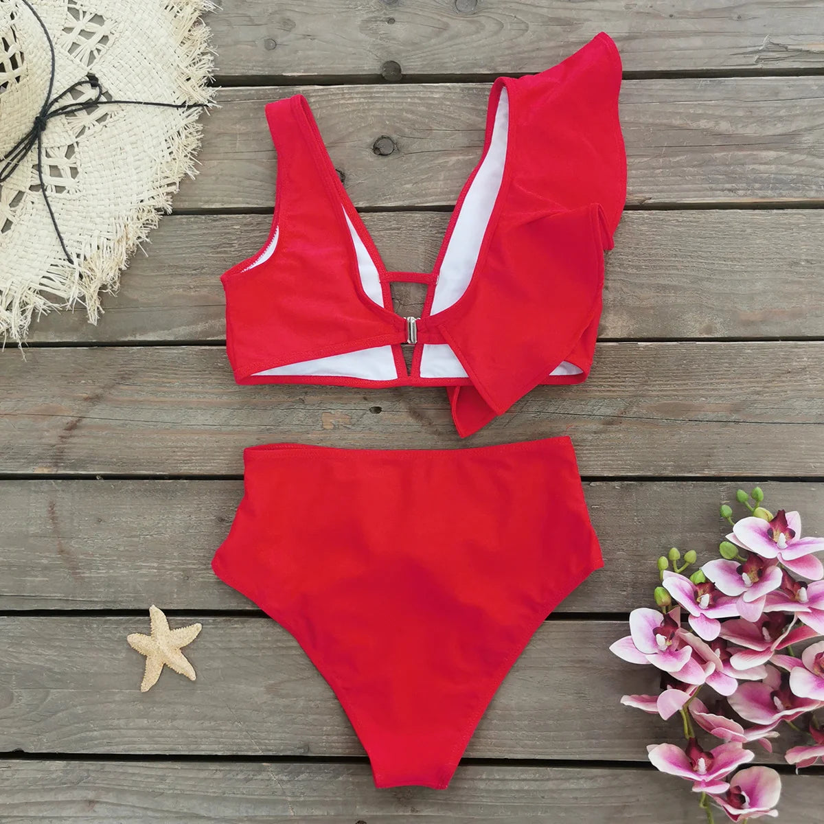 Bikini Taille Haute Bandage Floral 2026 — Volanté, Push Up, Bretelles Brésilien