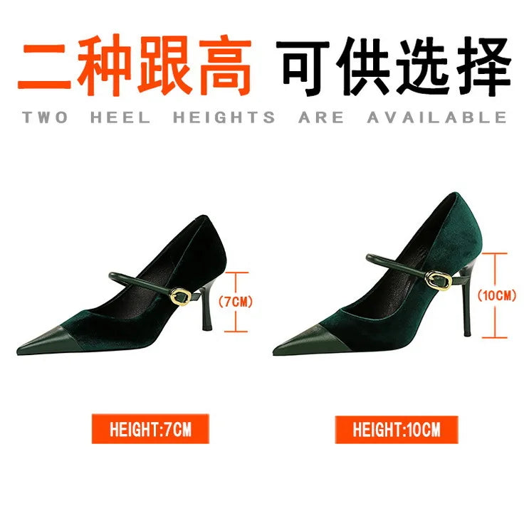 Escarpins Femme Bout Pointu Stiletto BIGTREE — Suède, 7cm 10cm, Grande Taille 43