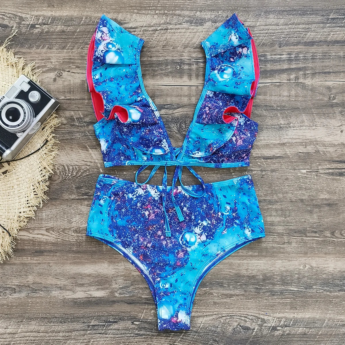 Bikini Taille Haute Bandage Floral 2026 — Volanté, Push Up, Bretelles Brésilien