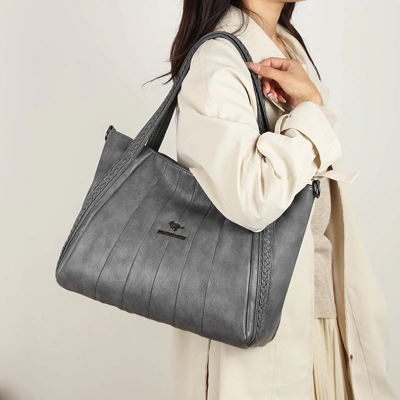 Sac À Main Femme Cuir PU Grande Marque — Tote Casual Élégant, Bandoulière