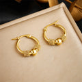 DIEYURO Boucles d'Oreilles Cercle Tressé Acier 316L Doré — Tendance 2024, Cadeau Femme