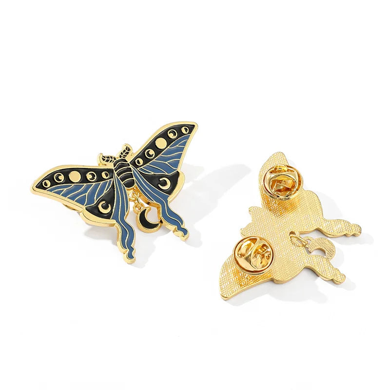 Broche Papillon & Phalène — Insecte Animal, Pin's Badge Revers, Bijou Fantaisie