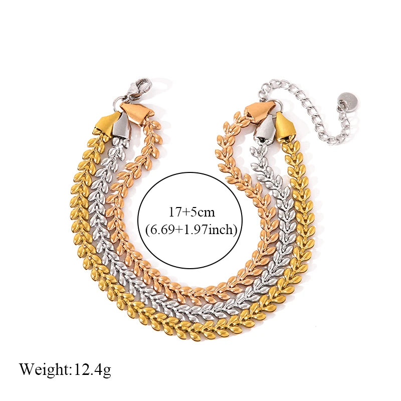 Bracelet Jonc Acier Inoxydable 316L Doré Femme — Chaîne Poignet Tendance Waterproof