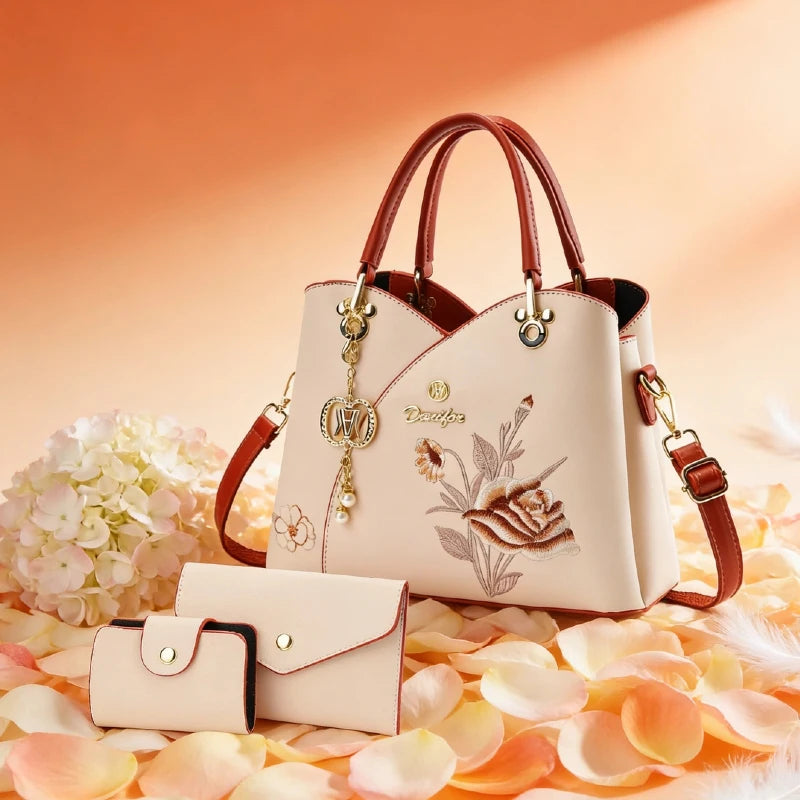 Sac Tote Bag Brodé Œillet – Cadeau Fête des Mères & Anniversaire Maman
