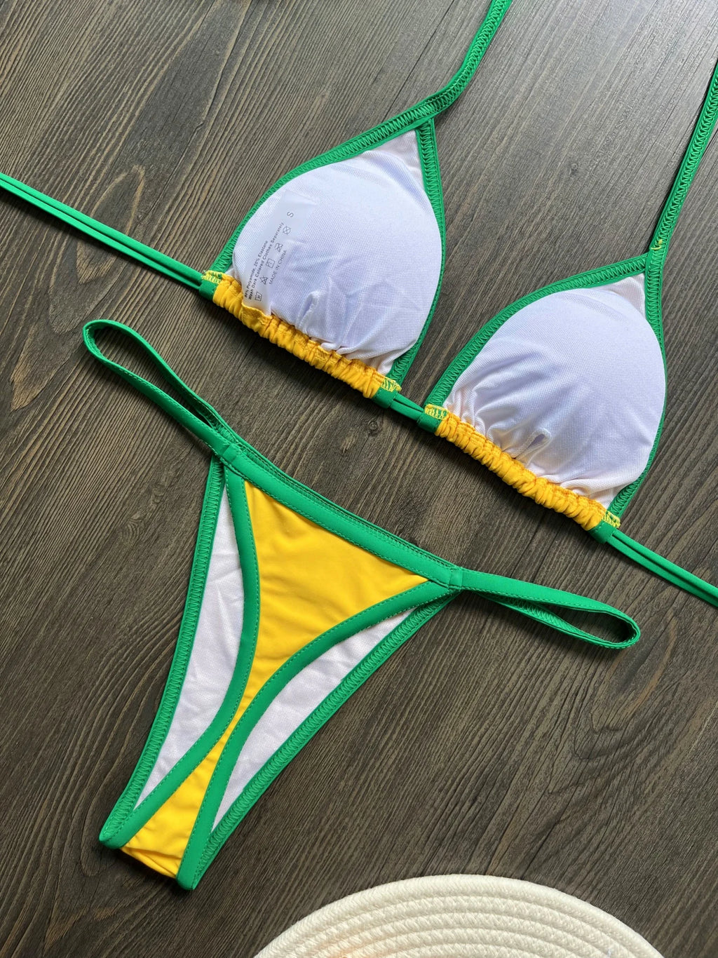 Bikini Brésilien Broderie Femme RUOTONSEPT — Drapeau Brésil, Deux Pièces, Maillot de Bain Été