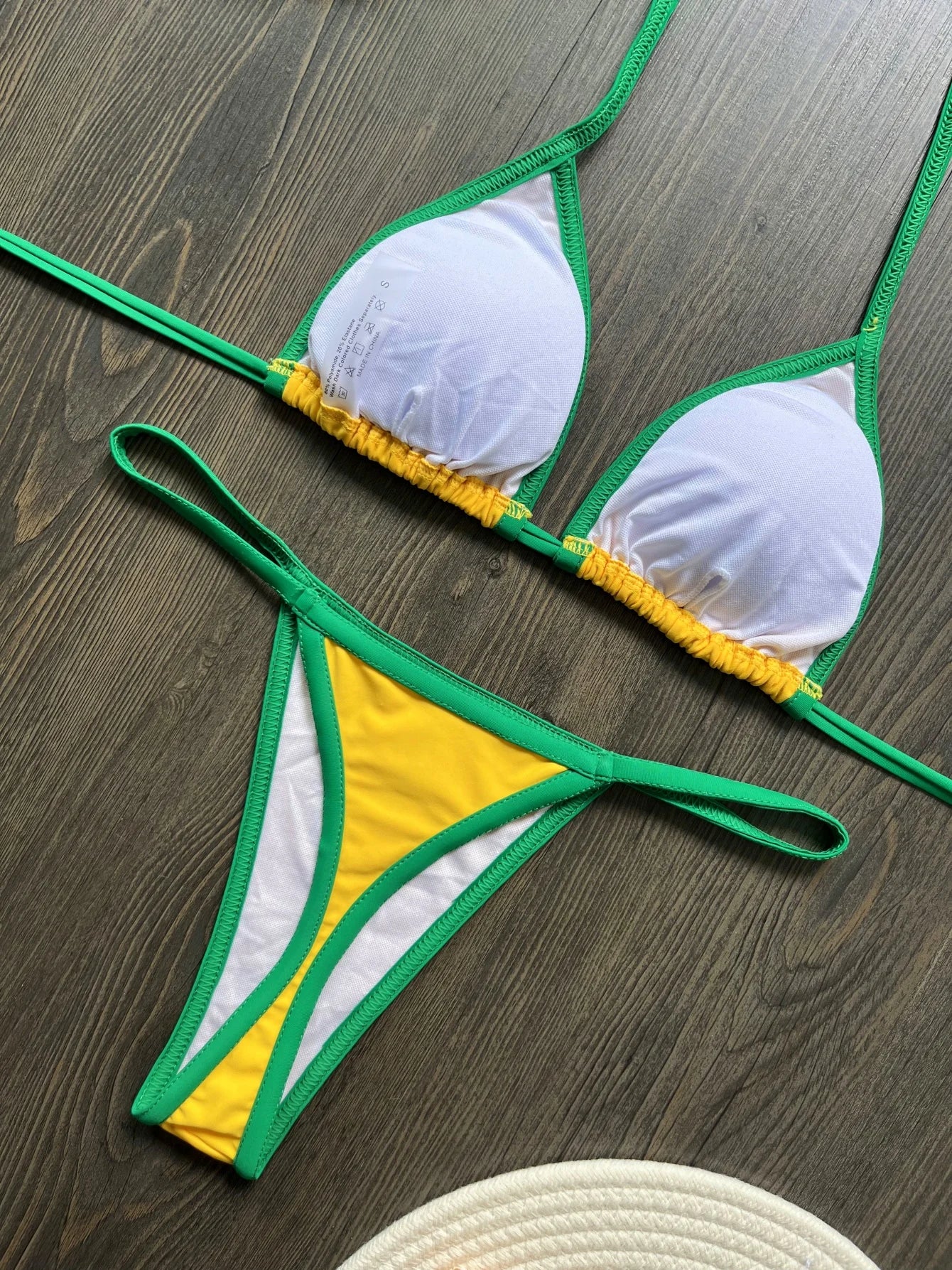 Bikini Brésilien Broderie Femme RUOTONSEPT — Drapeau Brésil, Deux Pièces, Maillot de Bain Été