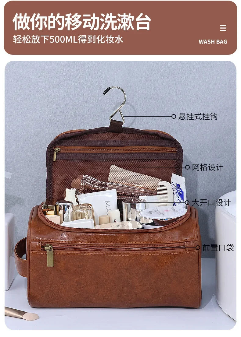 Trousse Toilette Luxe Homme Vintage — Organisateur Voyage Cosmétique Suspendu