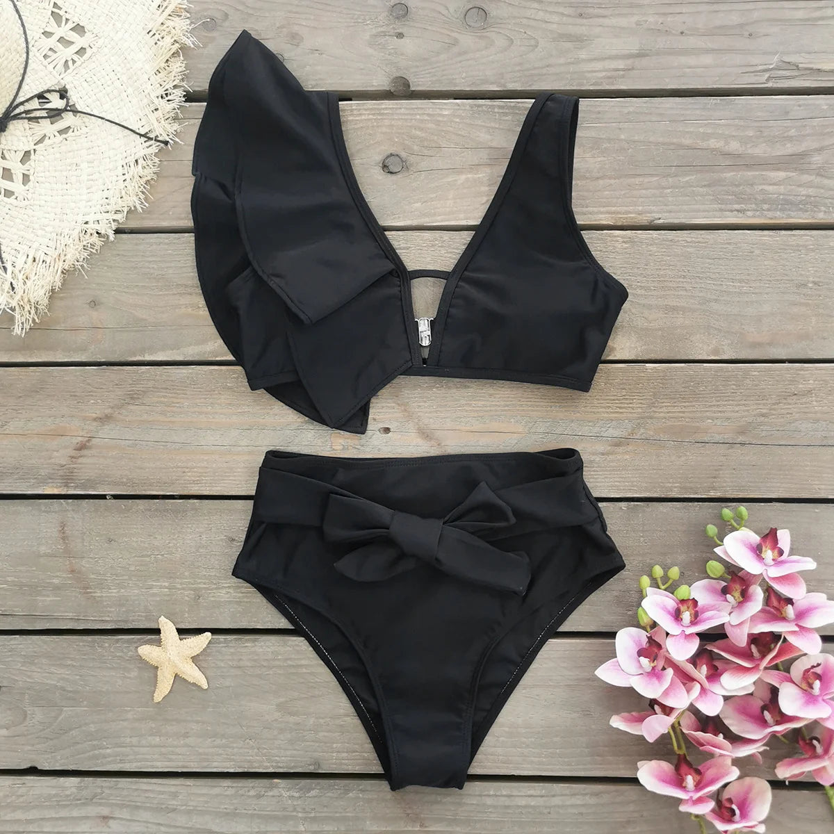 Bikini Taille Haute Bandage Floral 2026 — Volanté, Push Up, Bretelles Brésilien