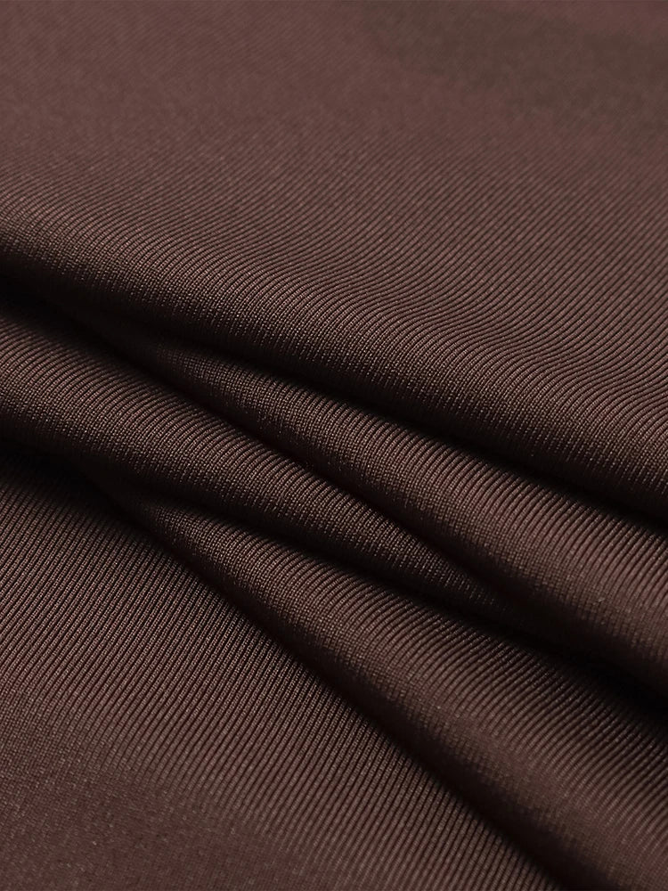 Robe Longue Asymmétrique Épaule Unique — Manches Longues, Bodycon Club, Automne