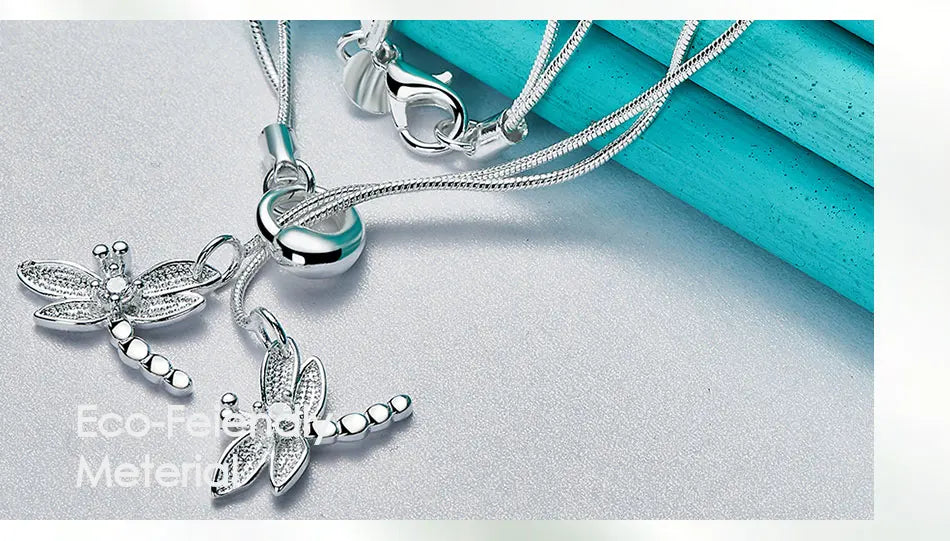 DOTEFFIL Collier Pendentif Libellule Argent 925 — Chaîne Serpent, Mariage & Fiçailles