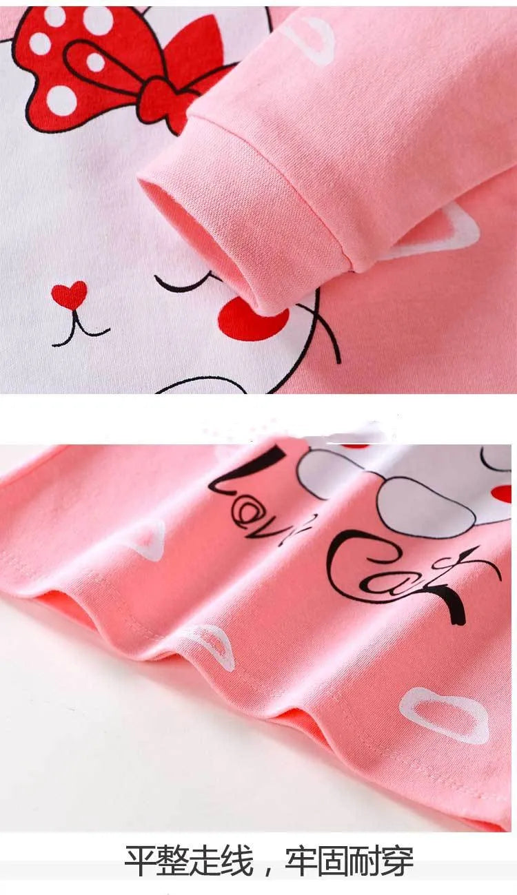 Ensemble Vêtements Bébé Fille Coton — Pyjama Cartoon 2 Pièces, 0-5 Ans Hiver