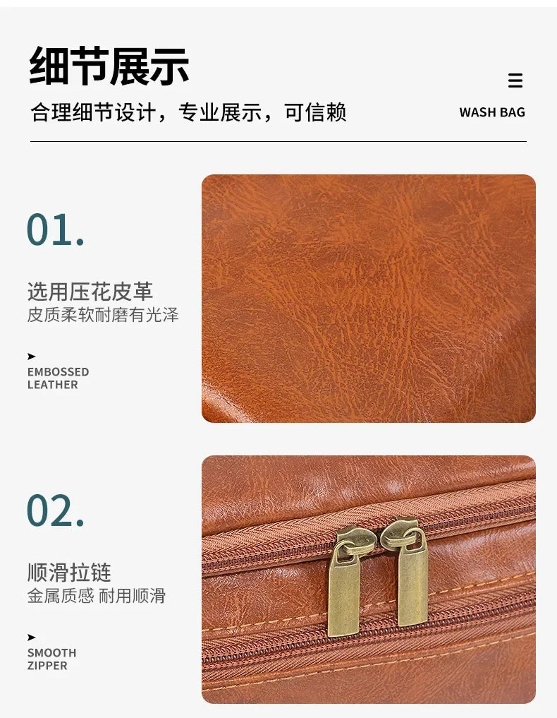 Trousse Toilette Luxe Homme Vintage — Organisateur Voyage Cosmétique Suspendu
