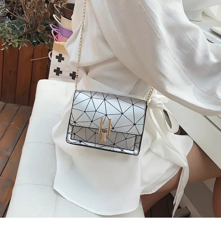 Sac Bandoulière Femme TPU Rayé Design Carré — Sac Épaule Tendance & Léger
