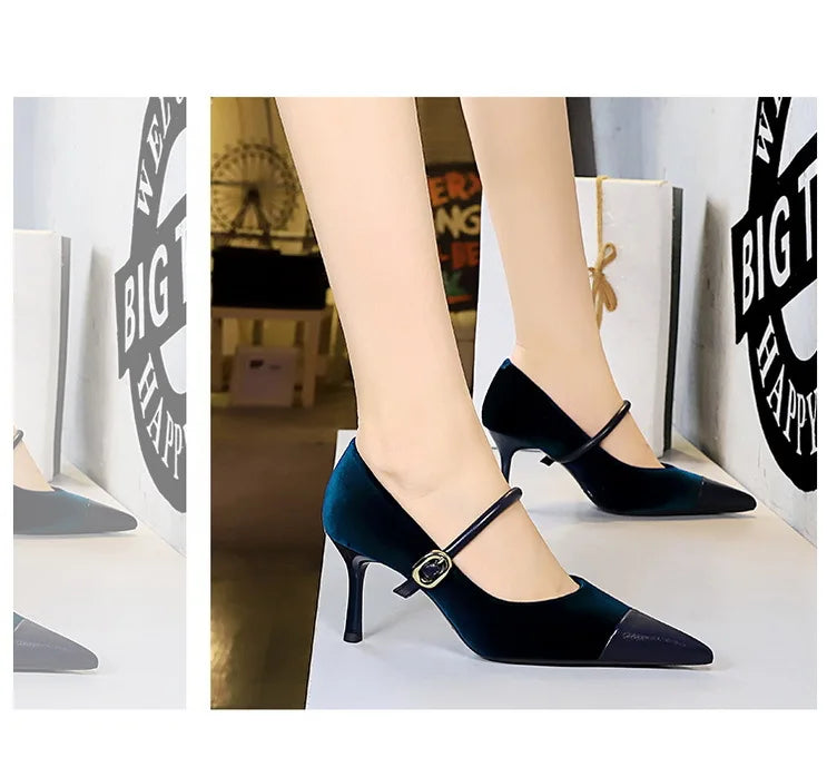 Escarpins Femme Bout Pointu Stiletto BIGTREE — Suède, 7cm 10cm, Grande Taille 43