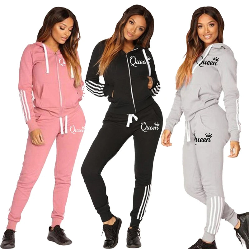 Ensemble Jogging Femme 2 Pièces — Sweat Zippé & Pantalon Sport