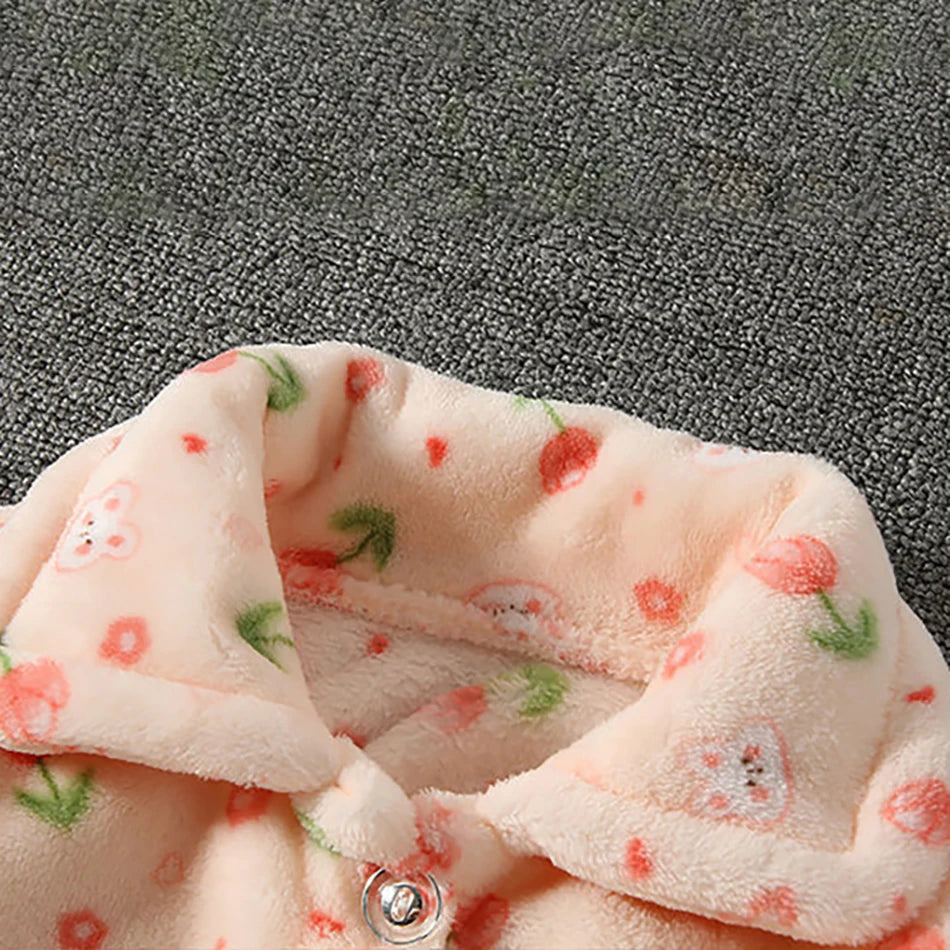 Pyjama Enfant Polaire Cartoon — Manches Longues, Chaud Hiver, Garçon & Fille