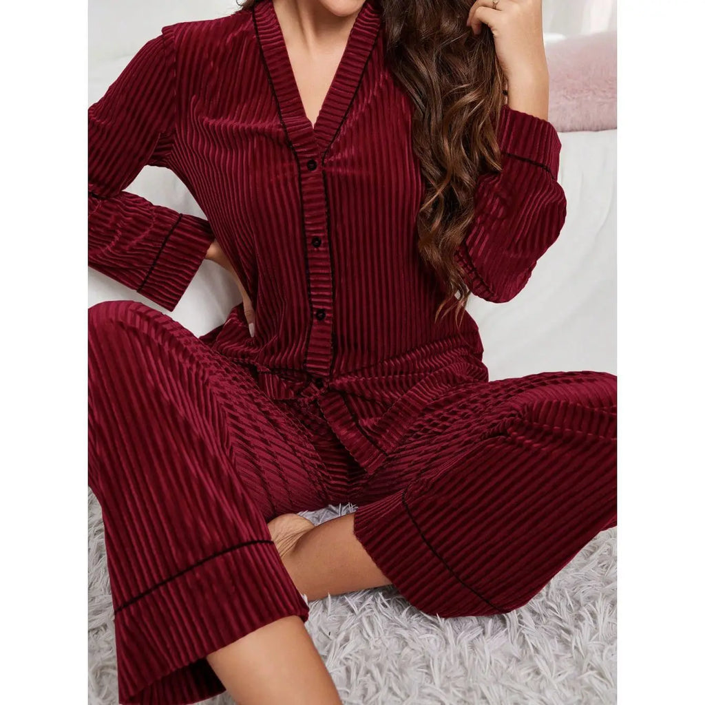 Nuisette Femme Pyjama Hiver — Tenue d'Intérieur Confortable, Ensemble Maison