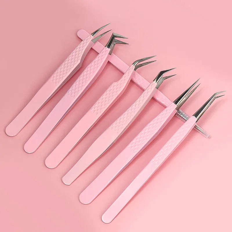 Pince à Cils Extension Fibre Acier Inoxydable — Outil Maquillage Précision