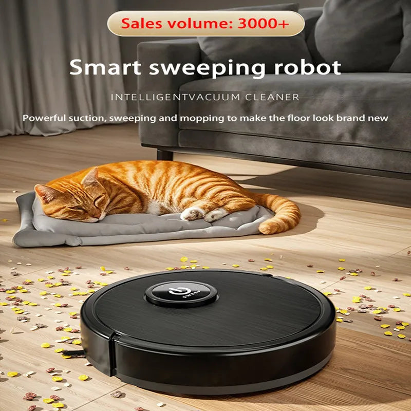 Aspirateur Robot 3-en-1 Intelligent — Aspiration 6000Pa, Lavage, Navigation Laser, Poils d'Animaux