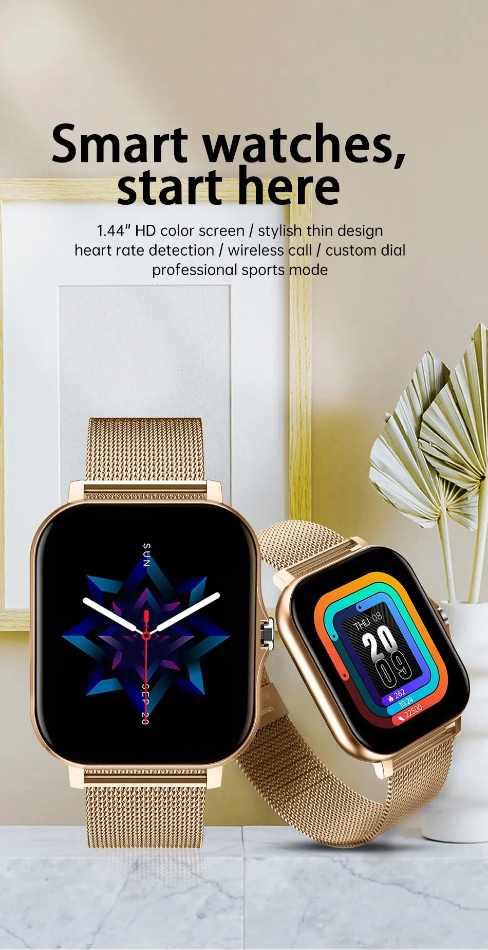 Montre Connectée GPS Sport Homme Femme — Écran Tactile, Appels Bluetooth, Smartwatch 2025