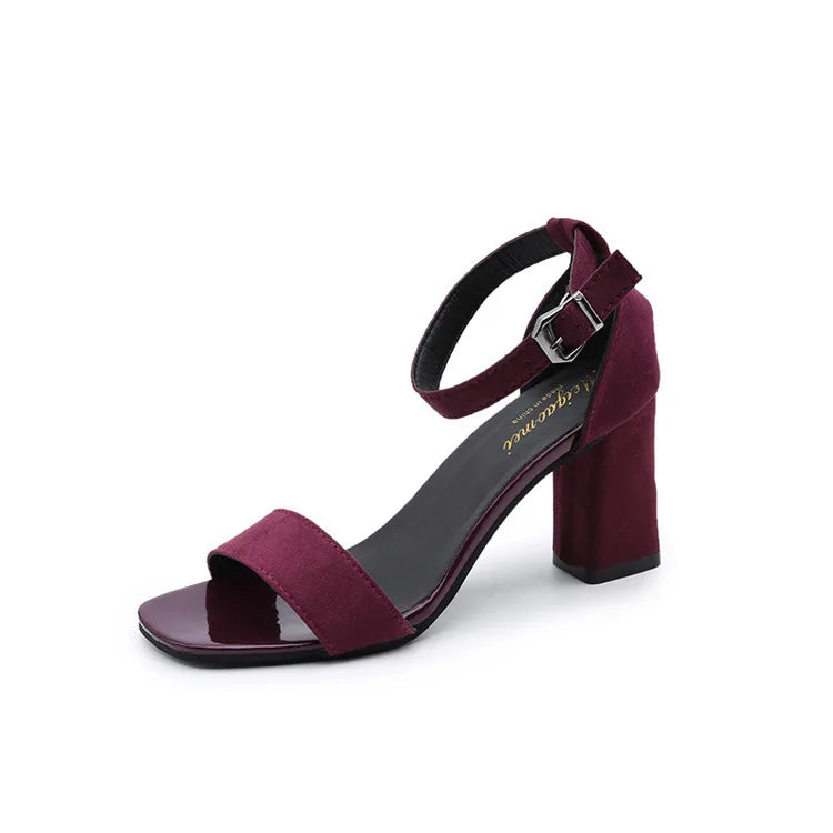 Sandales Femme Été Talon Épais Bout Ouvert — Style Romain, Caoutchouc, Polyvalentes