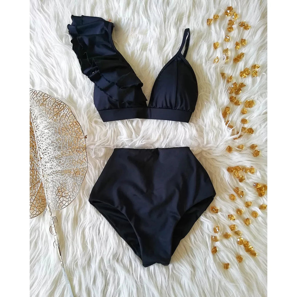 Bikini Taille Haute Bandage Floral 2026 — Volanté, Push Up, Bretelles Brésilien