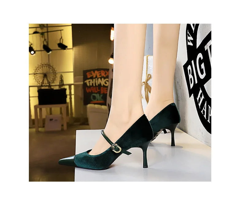 Escarpins Femme Bout Pointu Stiletto BIGTREE — Suède, 7cm 10cm, Grande Taille 43