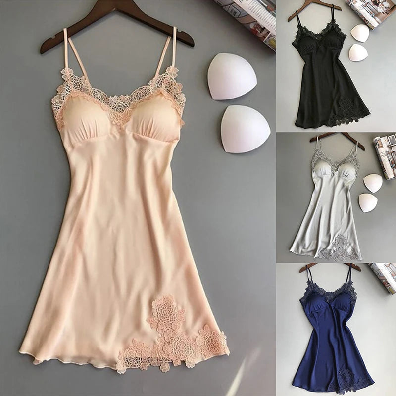 Nuisette Femme Soie Glacée Halter Printemps Été — Bretelles, Sexy, Lounge Maison