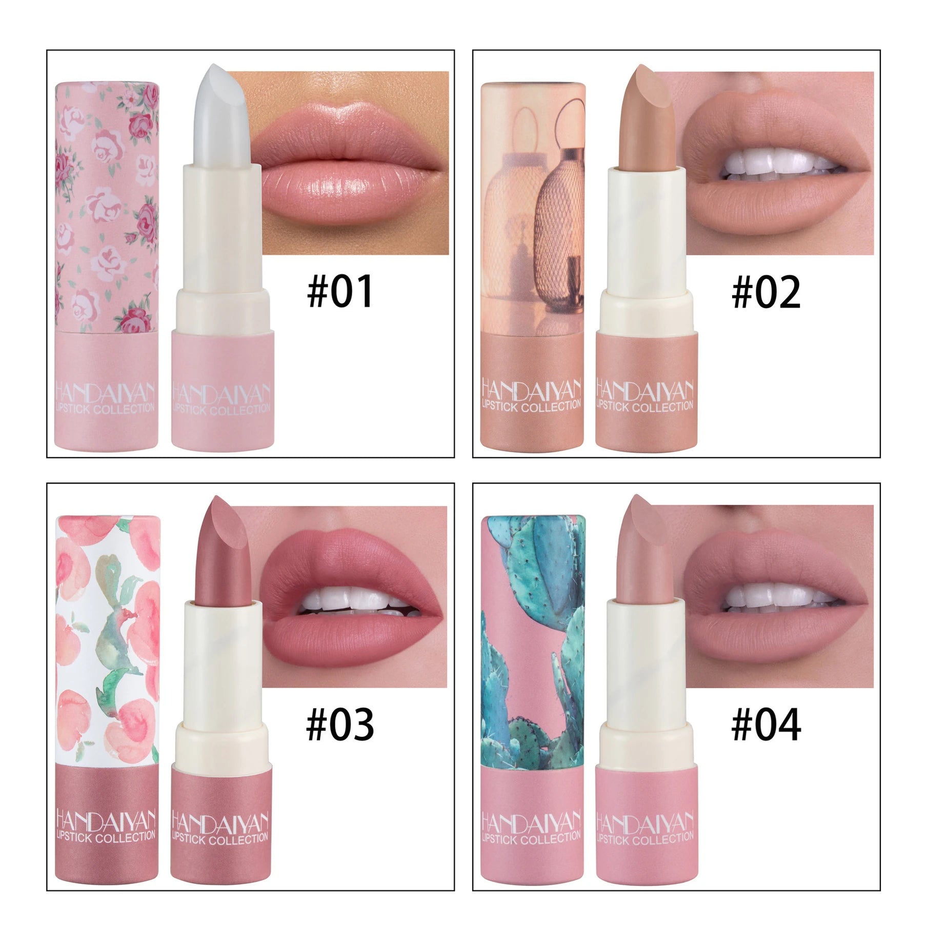 Rouge à Lèvres Mat Velours HANDAIYAN — 8 Couleurs, Waterproof, Longue Tenue