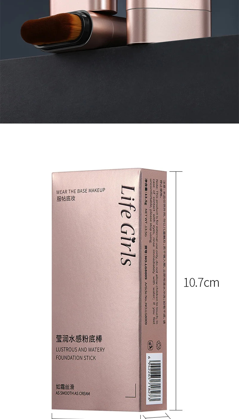 Fond de Teint Hydratant Léger Double Tête Rotatif Waterproof — Avec Pinceau Intégré