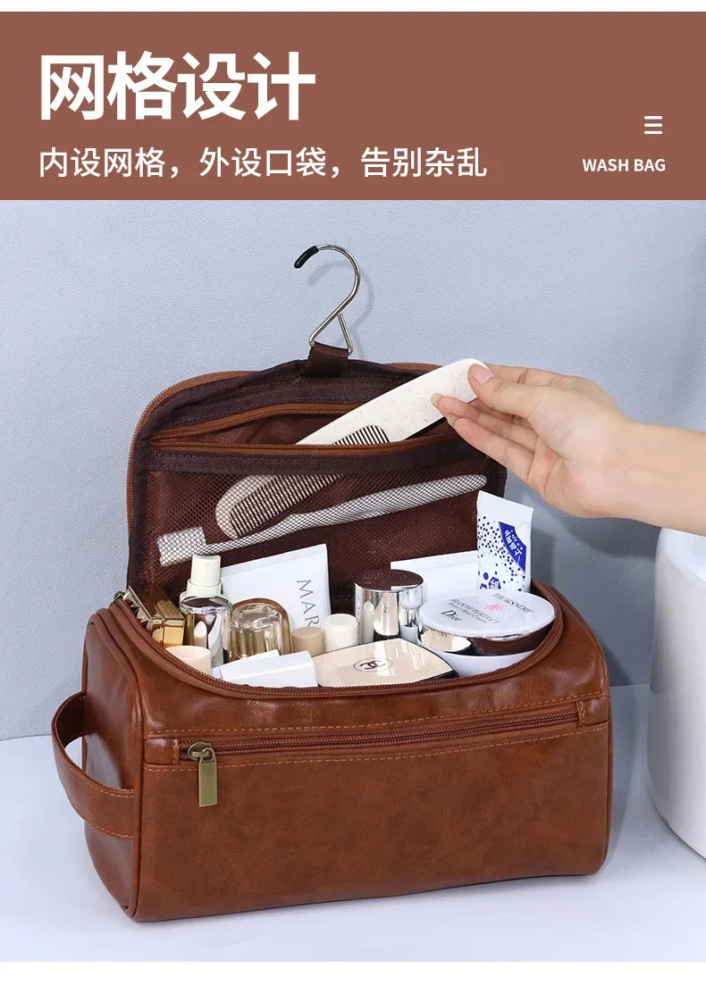 Trousse Toilette Luxe Homme Vintage — Organisateur Voyage Cosmétique Suspendu