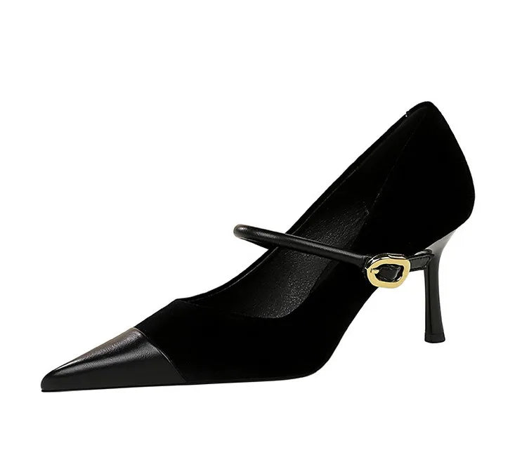 Escarpins Femme Bout Pointu Stiletto BIGTREE — Suède, 7cm 10cm, Grande Taille 43