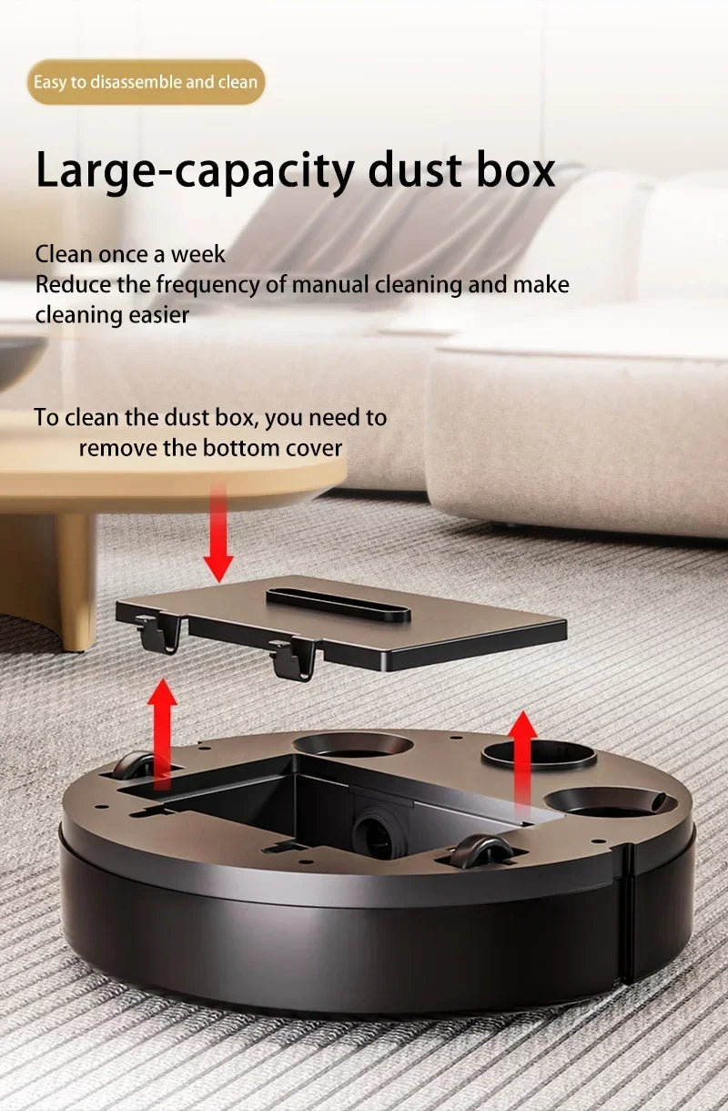 Aspirateur Robot 3-en-1 Intelligent — Aspiration 6000Pa, Lavage, Navigation Laser, Poils d'Animaux