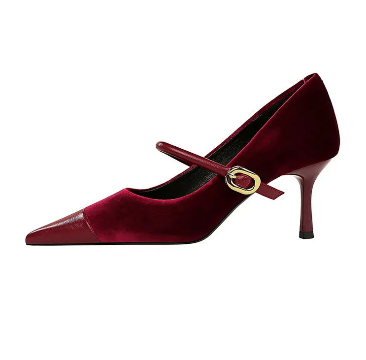 Escarpins Femme Bout Pointu Stiletto BIGTREE — Suède, 7cm 10cm, Grande Taille 43