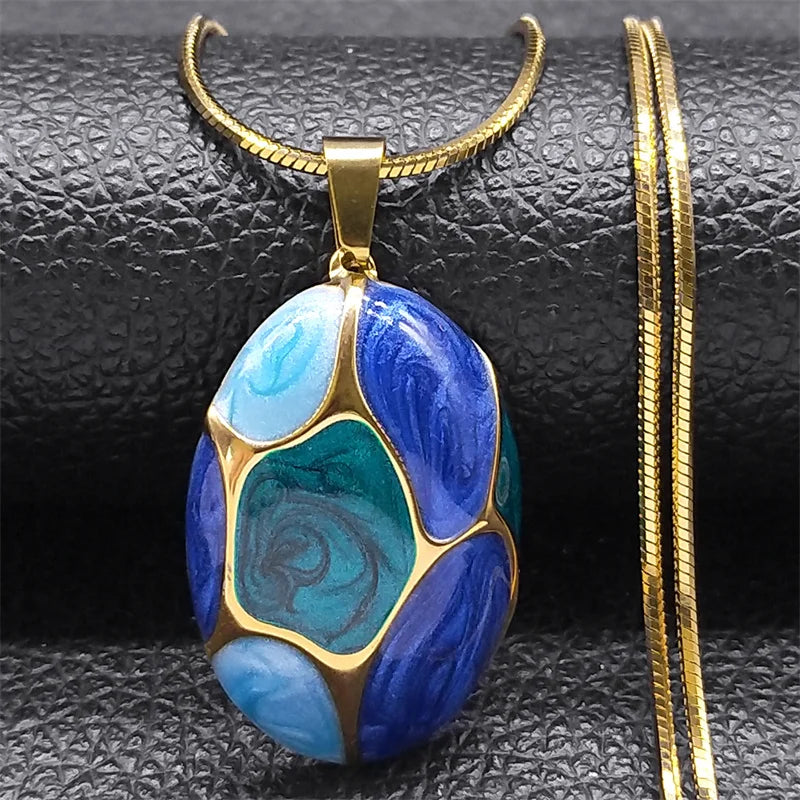 Collier Pendentif Charme Rose Femme — Chaîne Acier Inoxydable Doré Boho