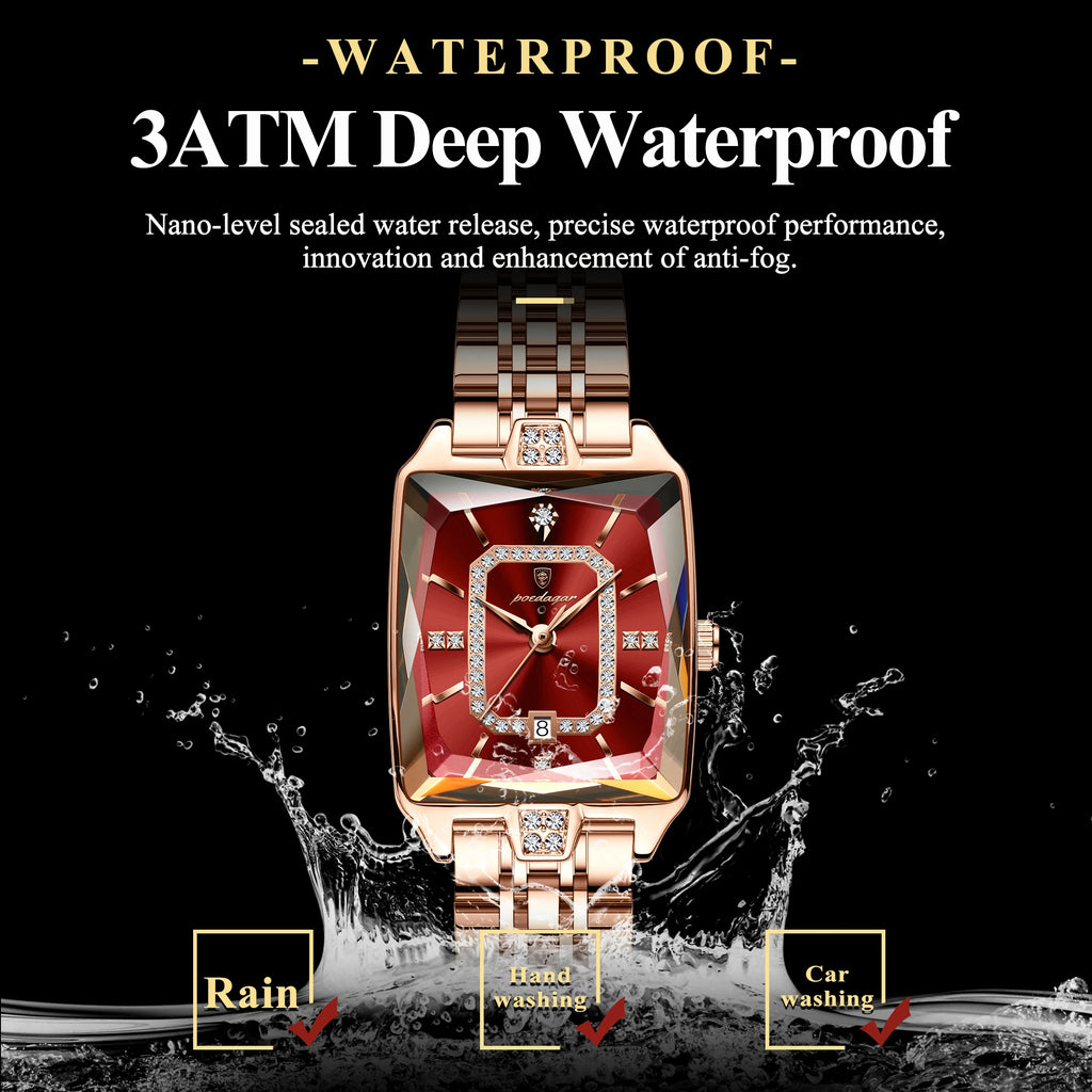 Montre Femme POEDAGAR Luxe Quartz — Acier Inoxydable, Étanche, Date, Fashion