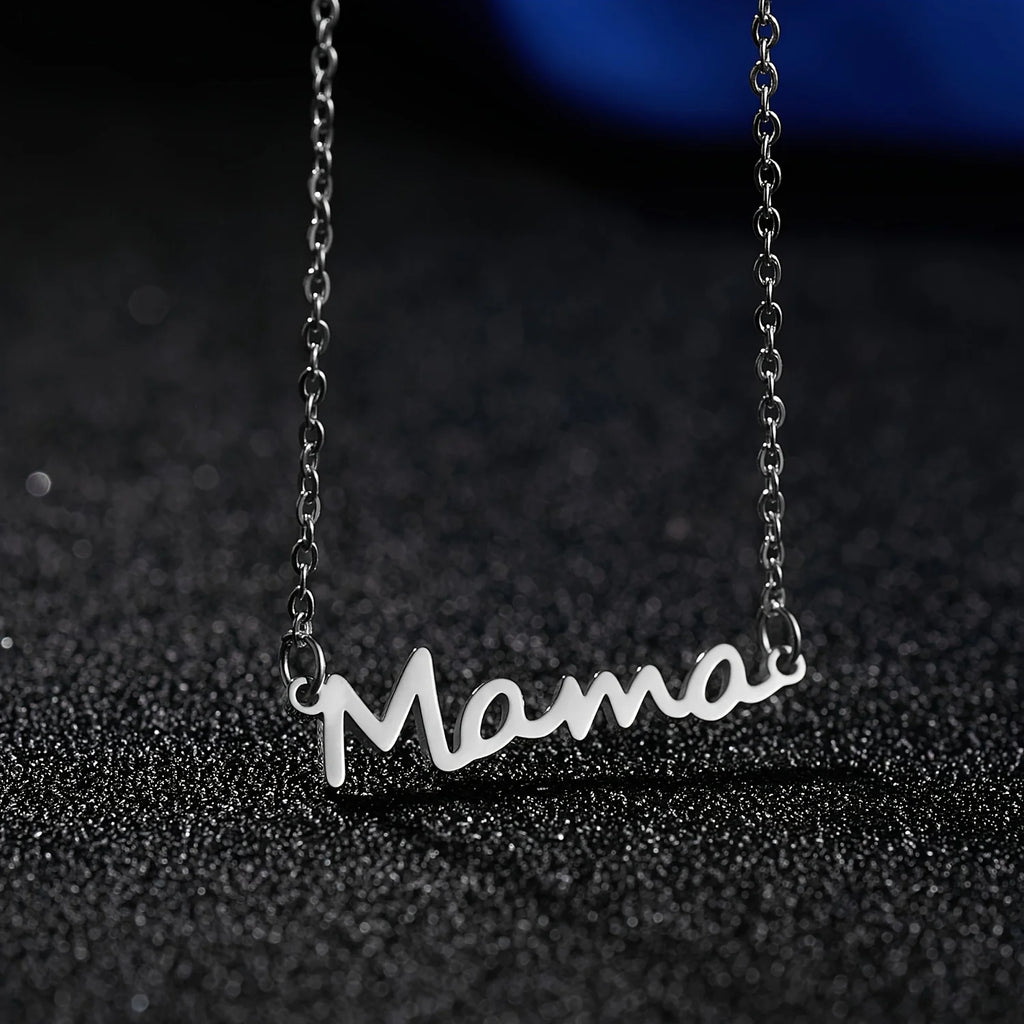 Collier Pendentif MAMA Tendance & Mignon – Bijou Chaîne Clavicule Fête des Mères