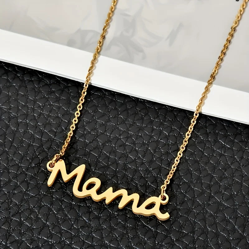 Collier Pendentif MAMA Tendance & Mignon – Bijou Chaîne Clavicule Fête des Mères