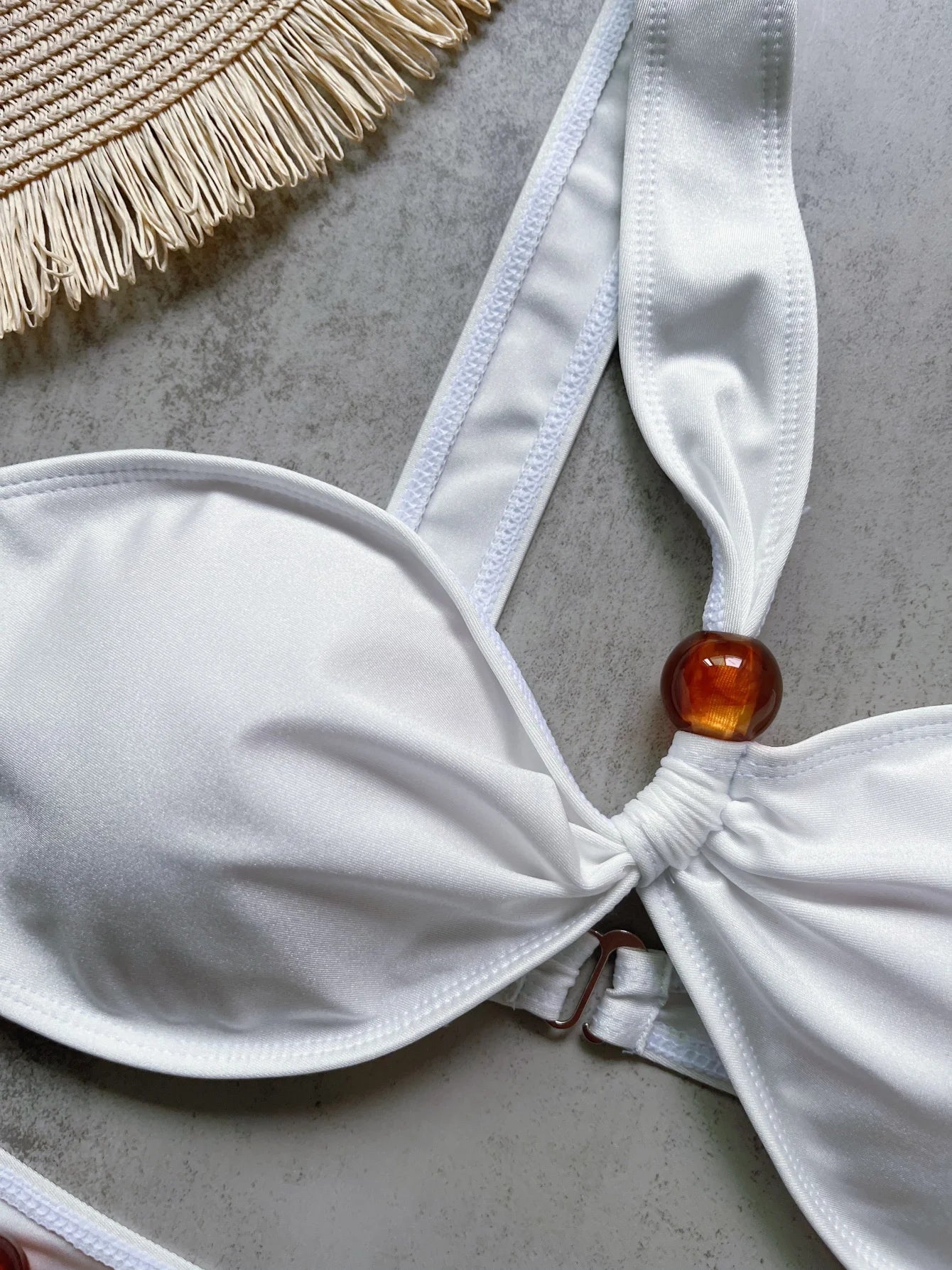 Bikini Taille Haute Filet Brésilien — 2 Pièces Sexy, Maillot de Bain Femme Été