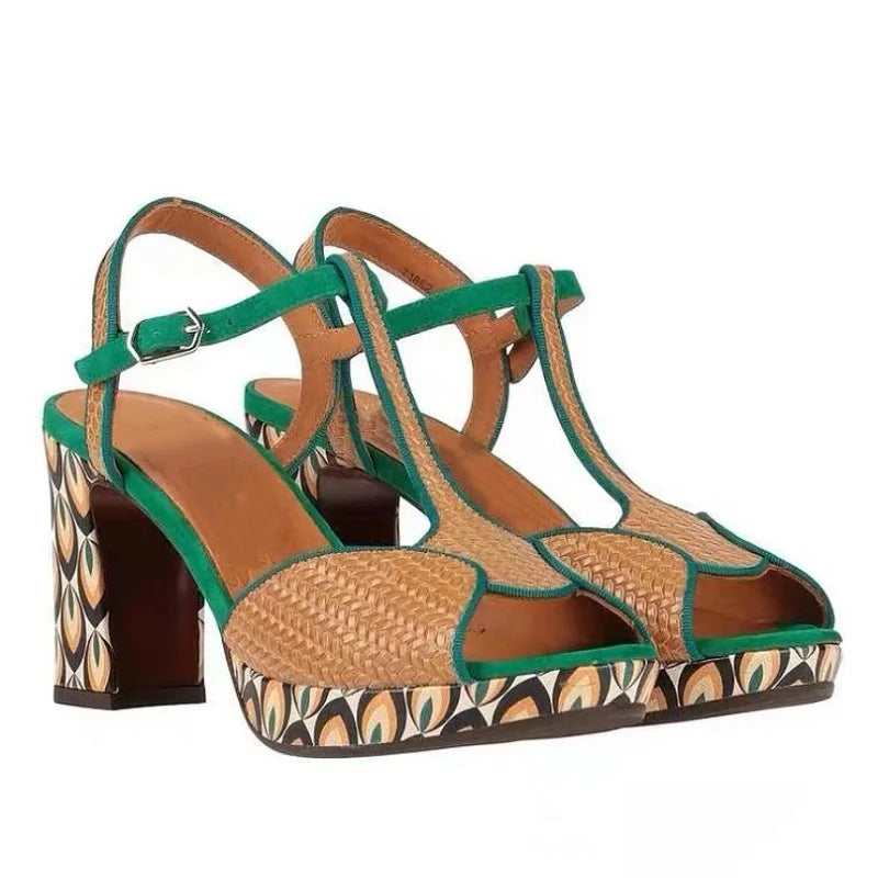 JOCHEBED HU Escarpins Cuir Véritable Plateforme — Talon Carré Luxe, Tailles 36-44