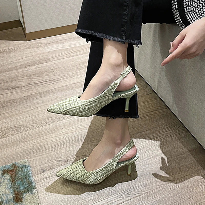 Escarpins Slingback Femme Bout Pointu Bleu — Talon Fin, Soirée & Fête 2023