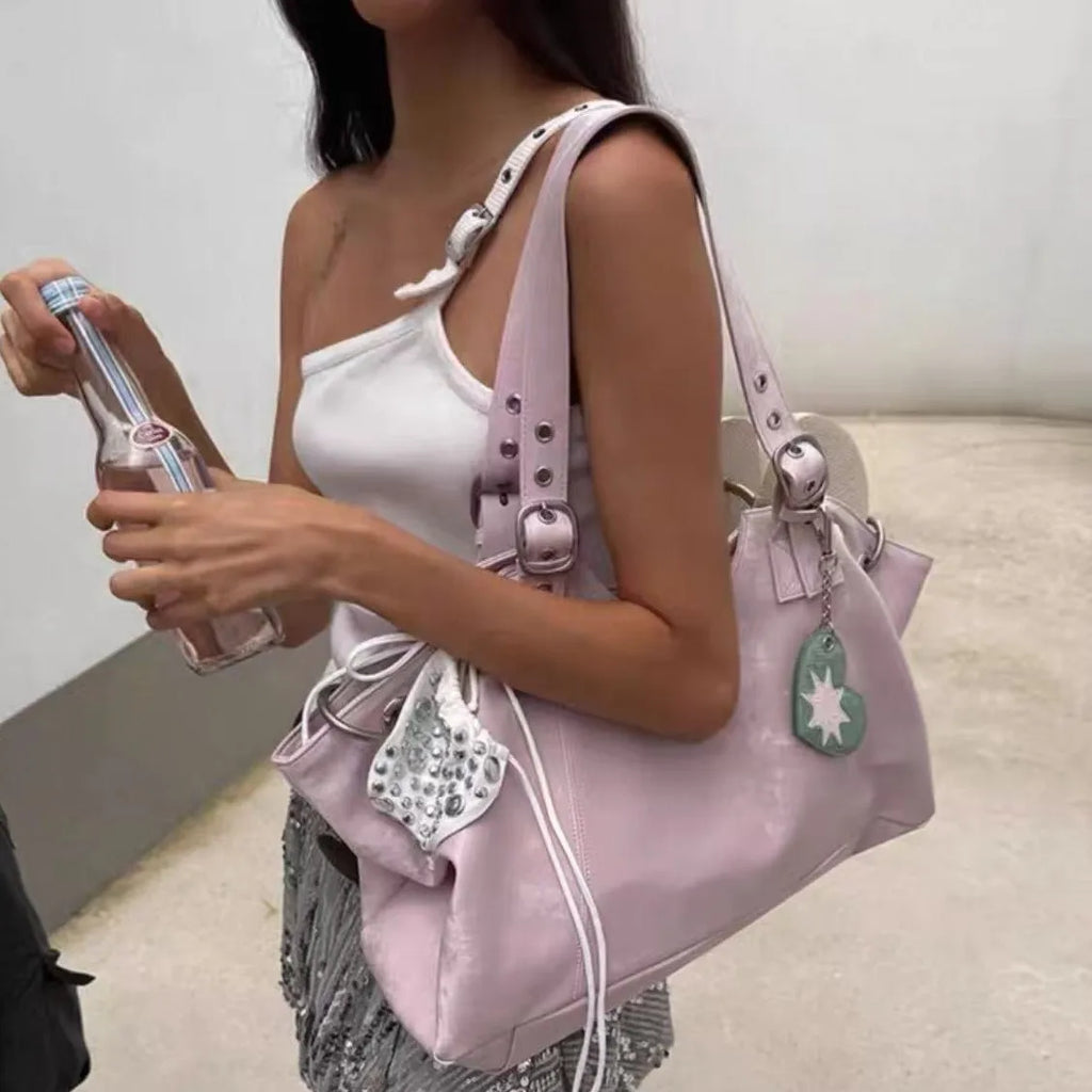 Grand Sac Vintage Femme — Tote Fourre-Tout, Sac Épaule Grande Capacité, Style Dumpling