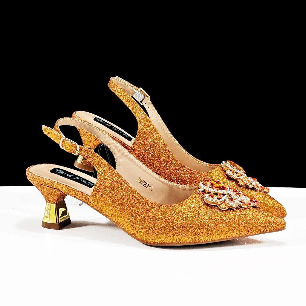 Ensemble Chaussures & Sac Femme Strass Magenta — Bout Pointu, Talon Haut, Mariage Soirée