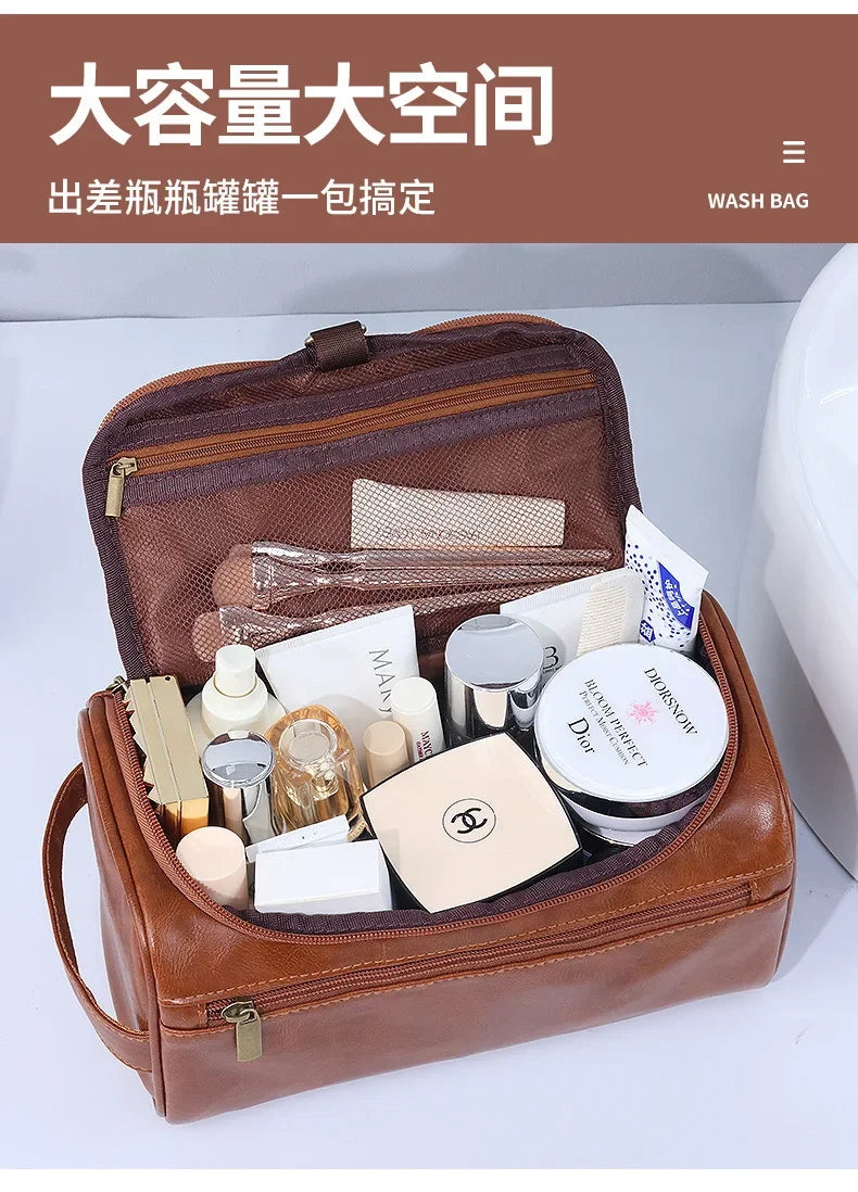 Trousse Toilette Luxe Homme Vintage — Organisateur Voyage Cosmétique Suspendu