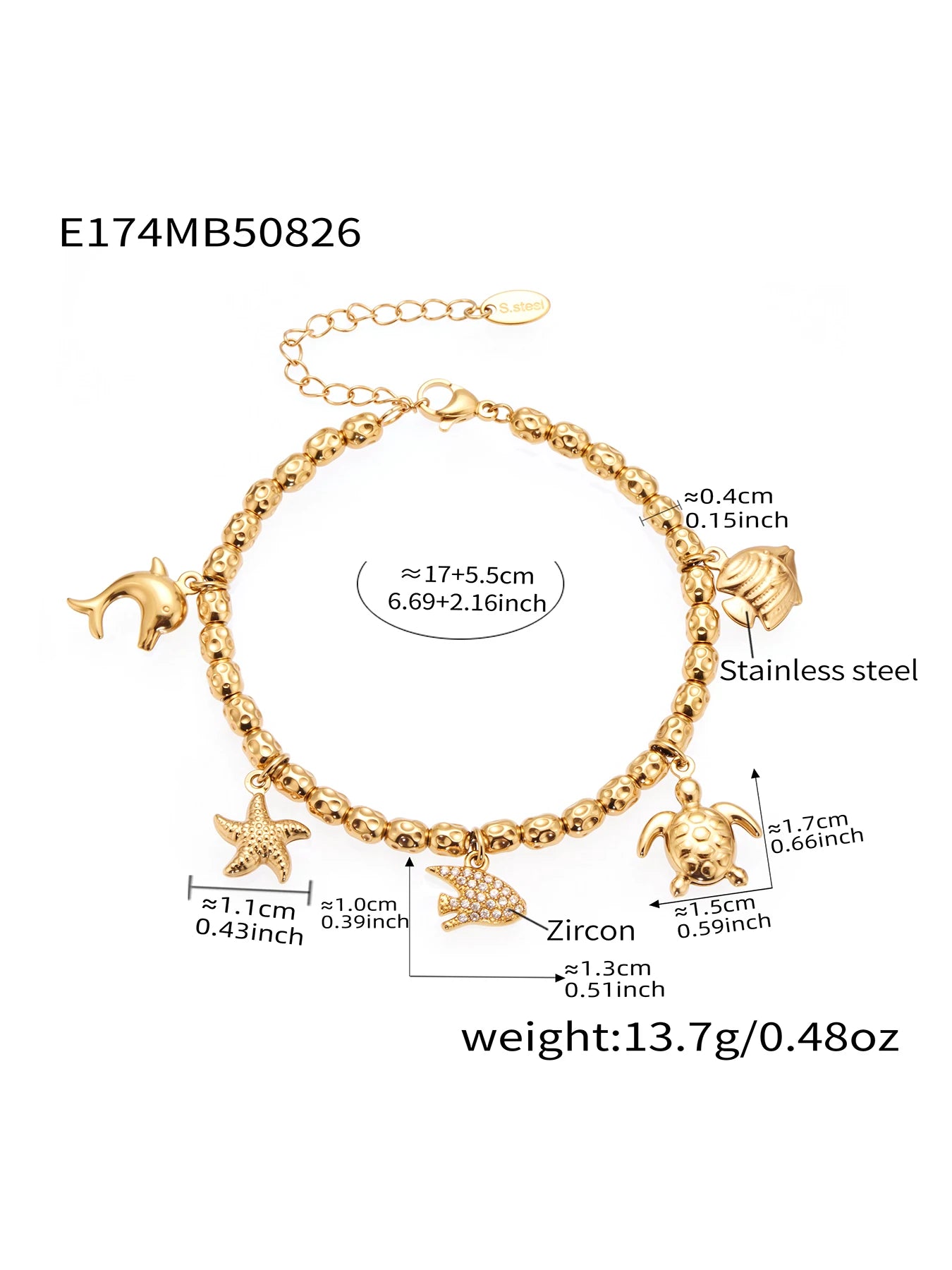 Nivora Bracelet Femme Acier Inoxydable Perles & Pendentif Cœur — Bijou Mariage Élégant