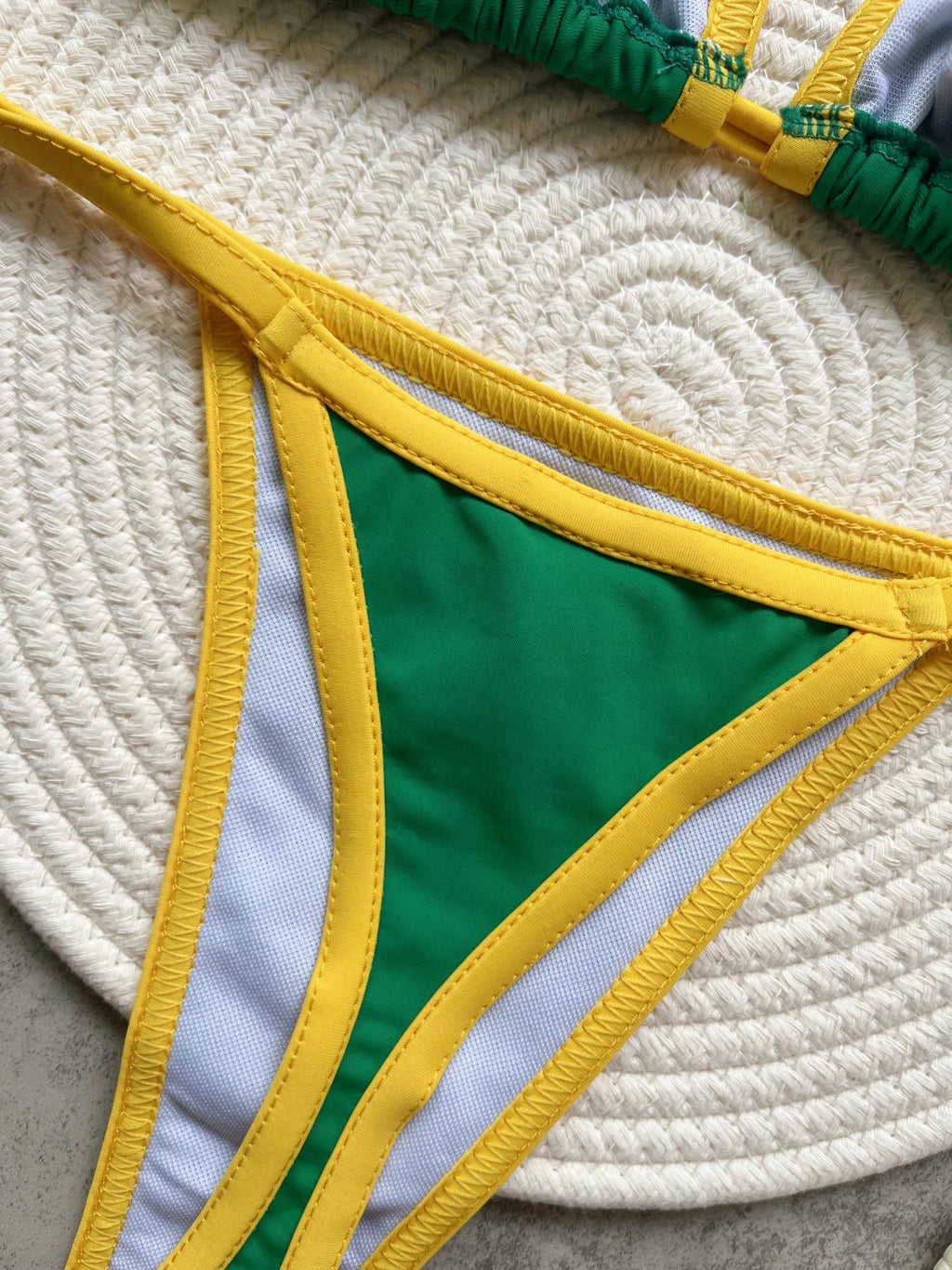 Bikini Brésilien Broderie Femme RUOTONSEPT — Drapeau Brésil, Deux Pièces, Maillot de Bain Été