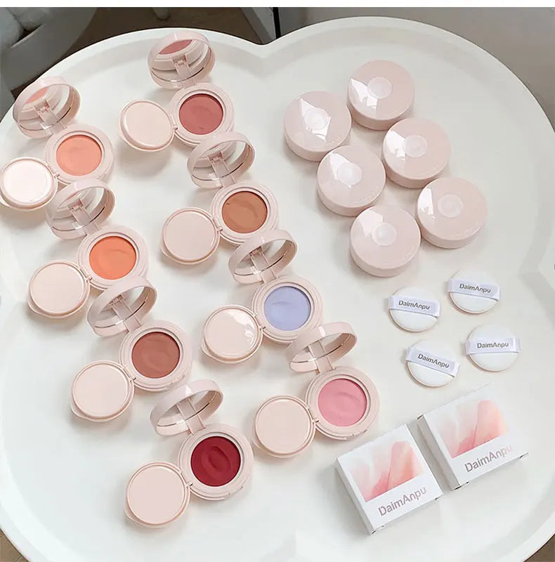 Blush Mousse Rose Fille Palette 4 Couleurs Mat & Pêche — Contouring Visage