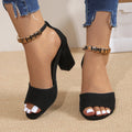 Sandales Romaines Femme Grande Taille 45 — Bout Ouvert, Perles, Talon Haut Été Sexy