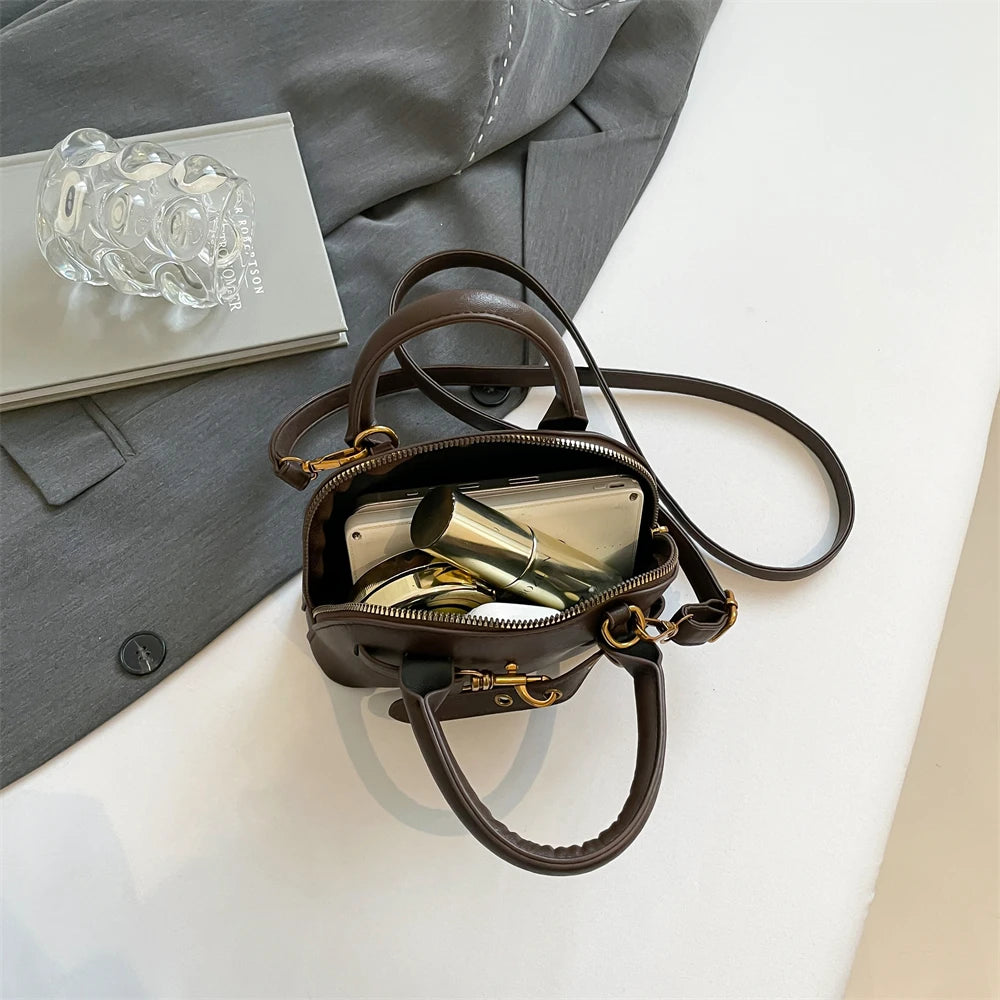Mini Sac Coquille Femme Luxe — Boucle Ceinture, Petit Sac Épaule Bandoulière Designer