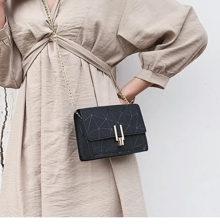 Sac Bandoulière Femme TPU Rayé Design Carré — Sac Épaule Tendance & Léger